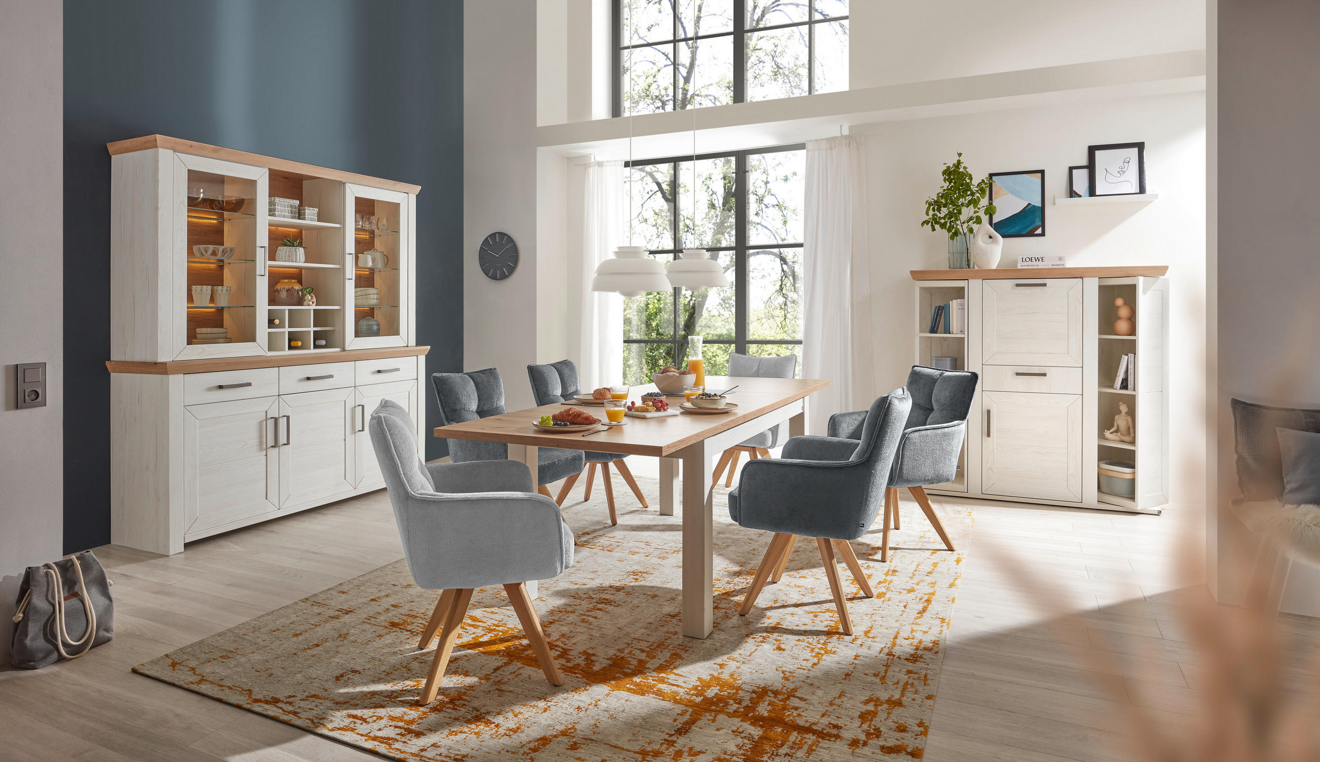 ARMLEHNSTUHL  in Mikrofaser  - Eichefarben/Grau, Design, Holz/Textil (59/89/63cm) - SetOne by Musterring