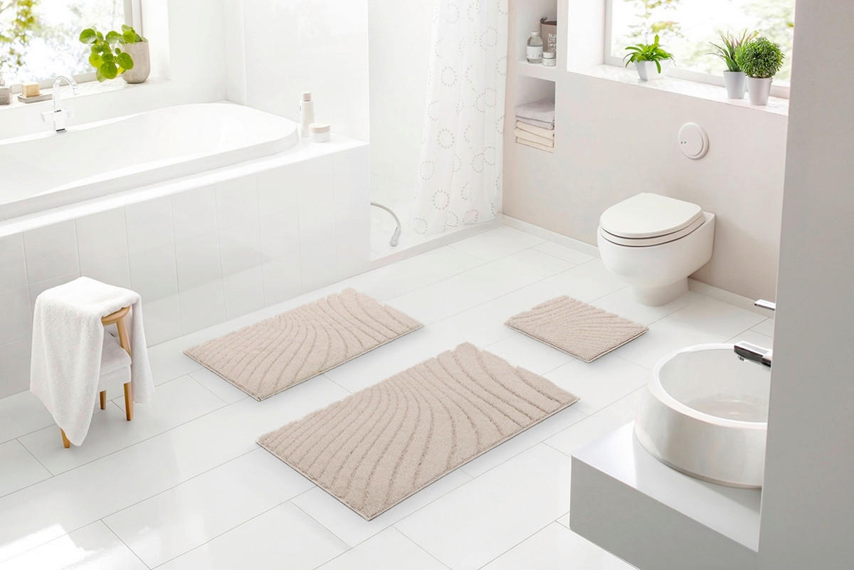 BADEMATTE Beige 60/100 cm  - Beige, Basics, Kunststoff/Textil (60/100cm) - Grund