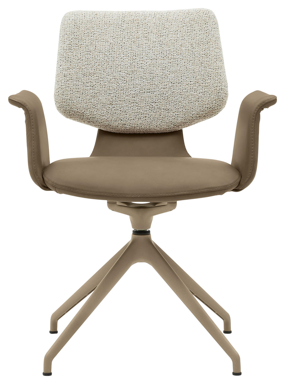 ARMLEHNSTUHL  in Echtleder naturbelassen  - Beige/Graubraun, Design, Leder/Textil (64/87/56,5cm) - Musterring