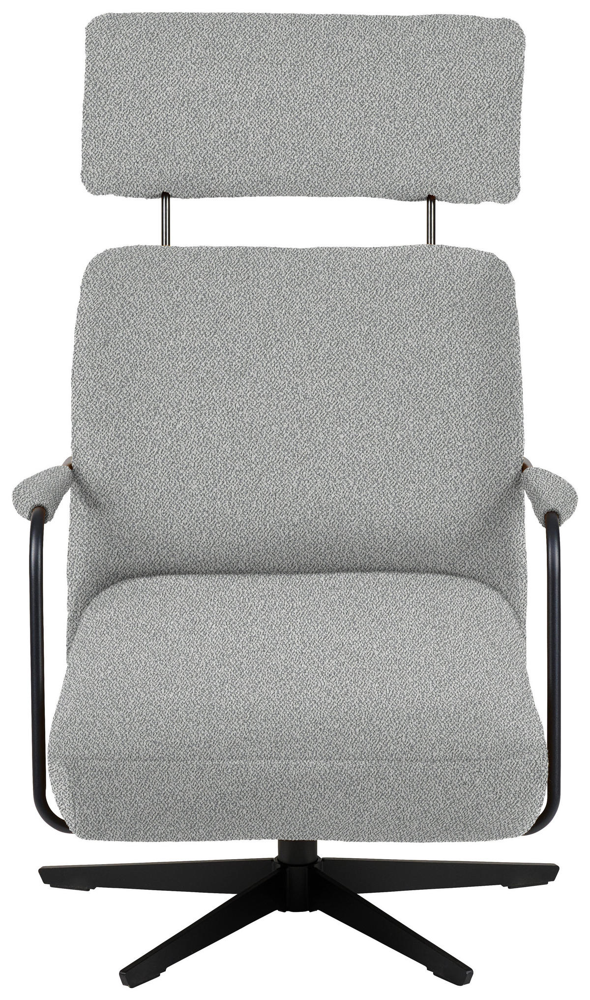 SESSEL in Flachgewebe, Bouclé Hellgrau  - Hellgrau/Schwarz, Design, Textil/Metall (71/103/91cm) - Koinor