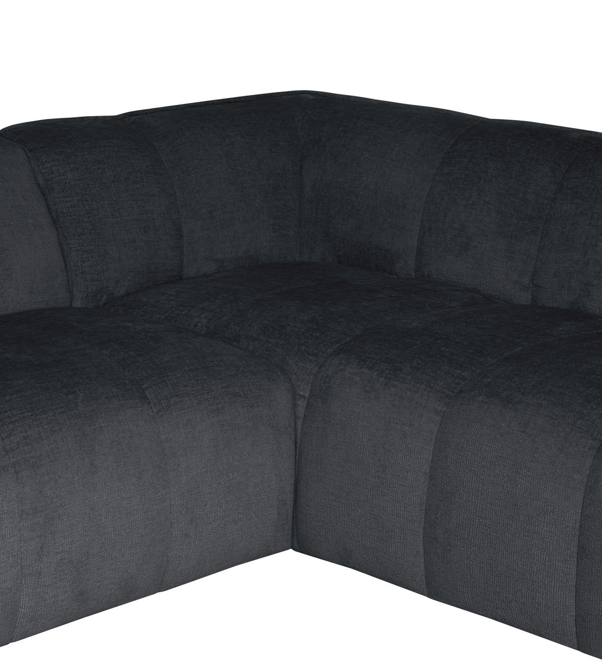 ECKSOFA Chenille Grau  - Schwarz/Grau, Design, Textil (230/218cm) - MID.YOU