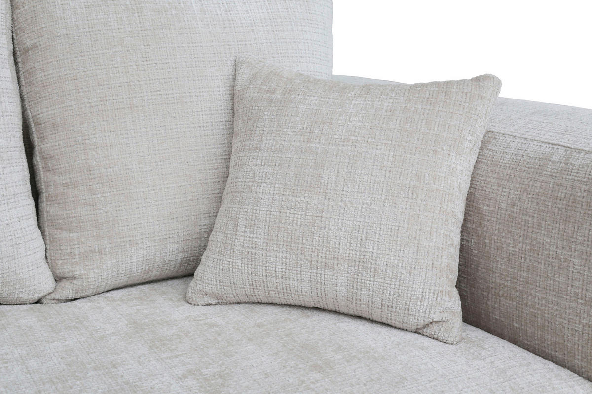 ECKSOFA Creme Chenille Zierkissen, Rückenkissen, Rücken echt  - Creme/Schwarz, MODERN, Kunststoff/Textil (188/276cm) - Milino