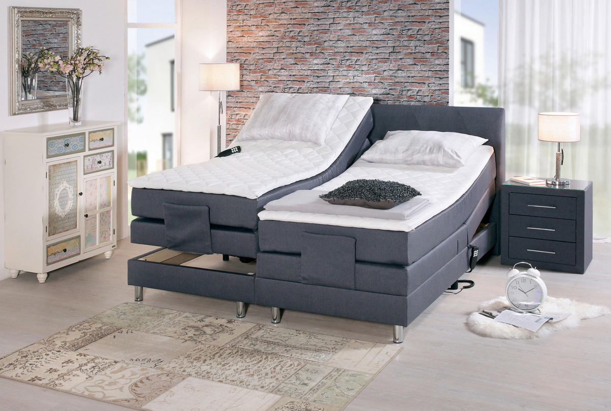 BOXSPRING KREVET 180/200 cm      - boja hroma, Dizajnerski, tekstil (180/200cm) - Hom`in