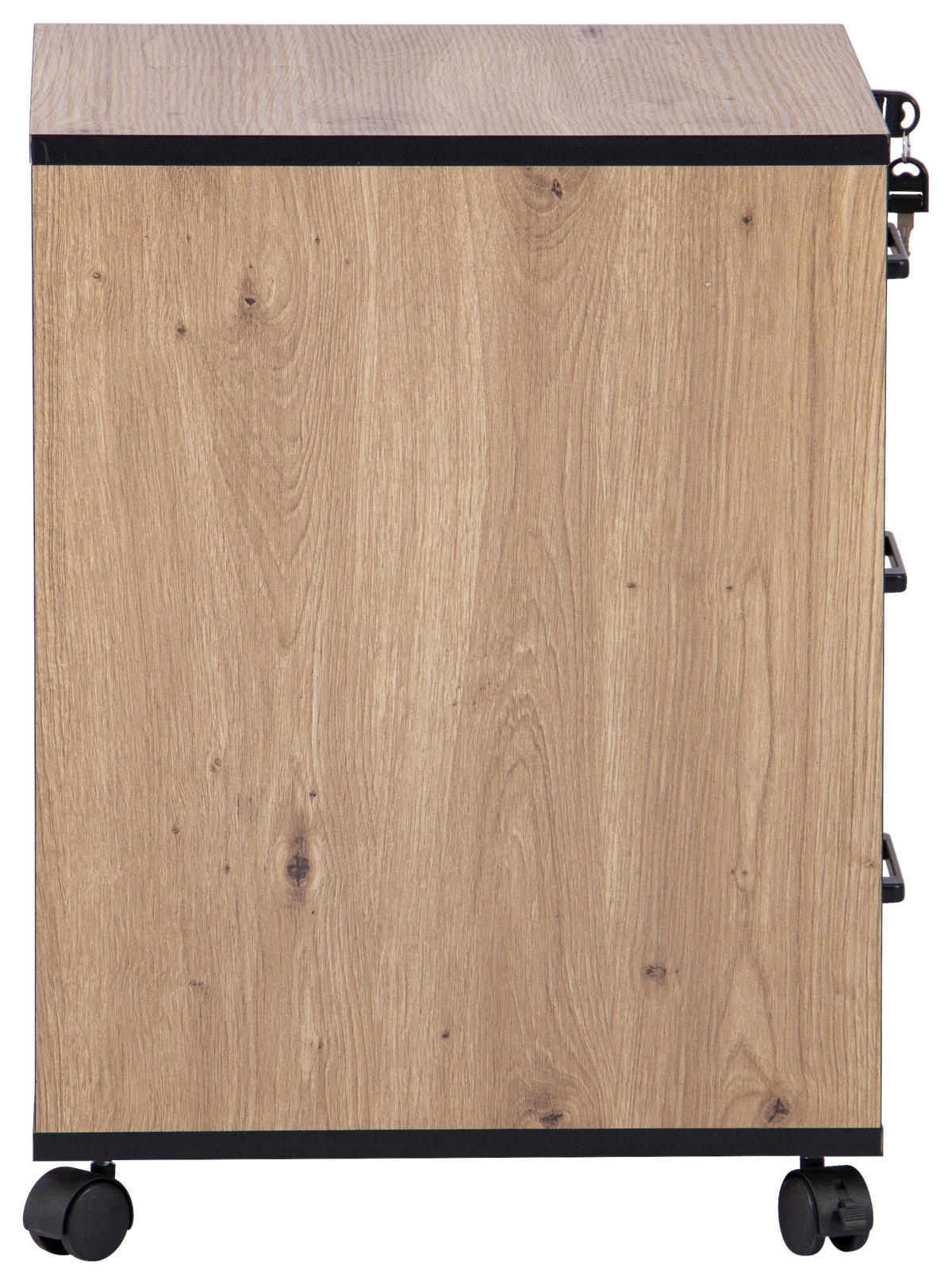 ROLLCONTAINER 43/56/42 cm  - Schwarz/Eiche Artisan, MODERN, Holzwerkstoff/Kunststoff (43/56/42cm) - Livetastic
