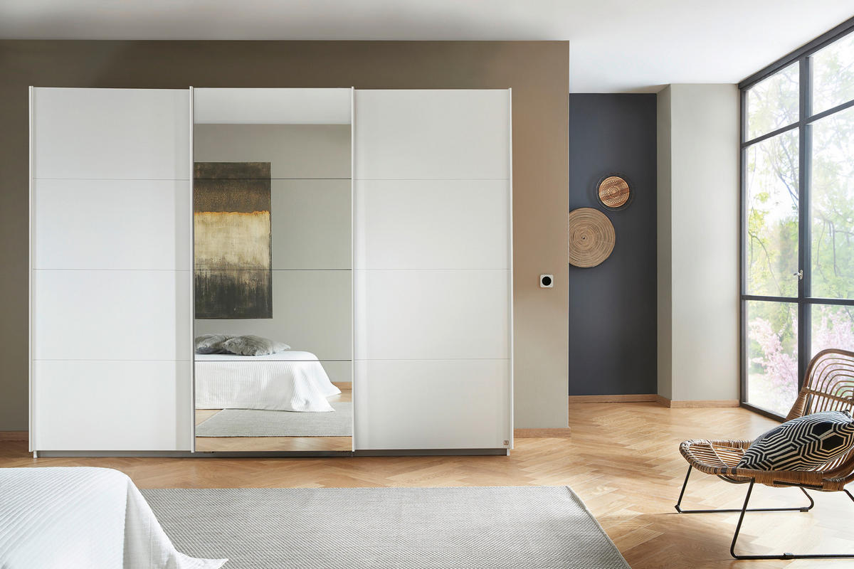 SCHWEBETÜRENSCHRANK 360/210/62 cm 3-türig Weiß  - Weiß, KONVENTIONELL, Holzwerkstoff/Metall (360/210/62cm) - Xora
