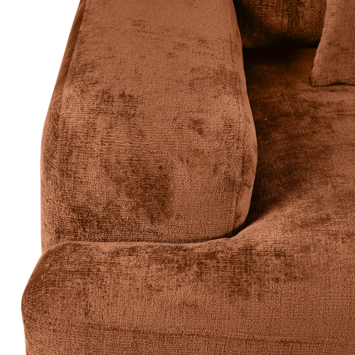 BIGSOFA in Chenille Braun  - Schwarz/Braun, Konventionell, Kunststoff/Textil (282/73/115cm) - MID.YOU