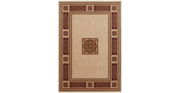 WEBTEPPICH 133/195 cm Sandfarben, Hellrot  - Sandfarben/Hellrot, KONVENTIONELL, Textil (133/195cm) - Novel