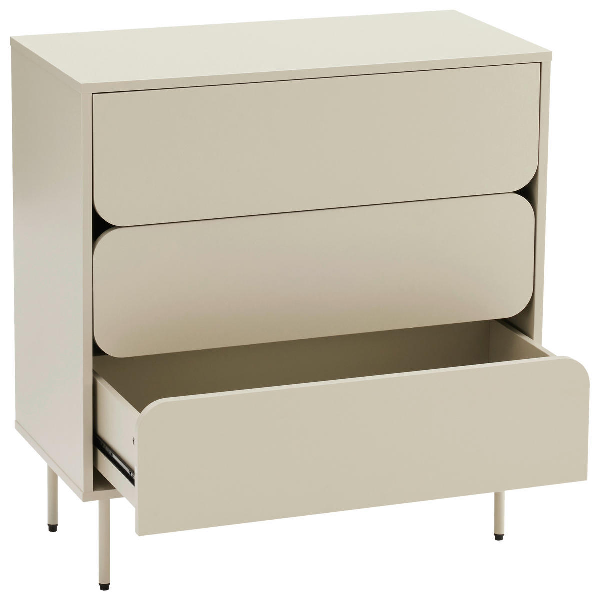 KOMMODE  in 80/85/40 cm  - Seidengrau/Hellgrau, Design, Holzwerkstoff/Metall (80/85/40cm) - Xora