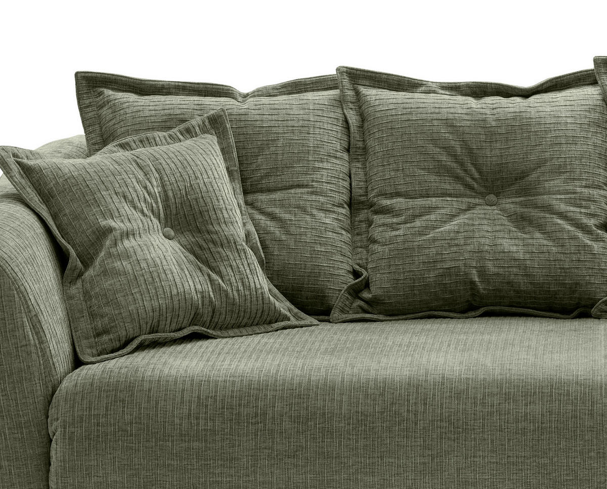 3-SITZER-SOFA in Mikrofaser Olivgrün  - Schwarz/Olivgrün, Modern, Textil/Metall (236/94/103cm) - Livetastic