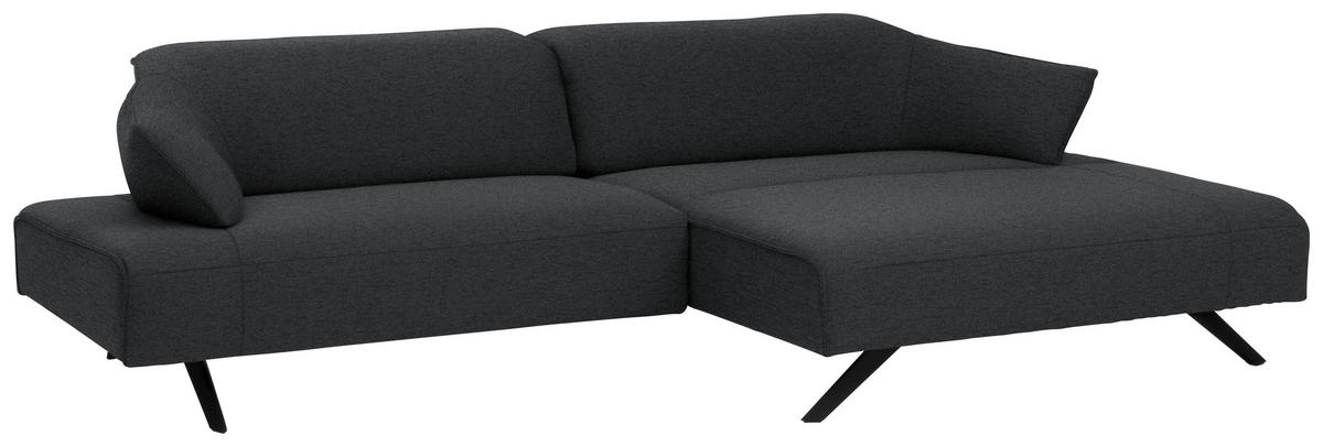 ECKSOFA in Struktur Grau  276/165 cm  - Anthrazit/Grau, Design, Textil/Metall (276/165cm) - Himolla
