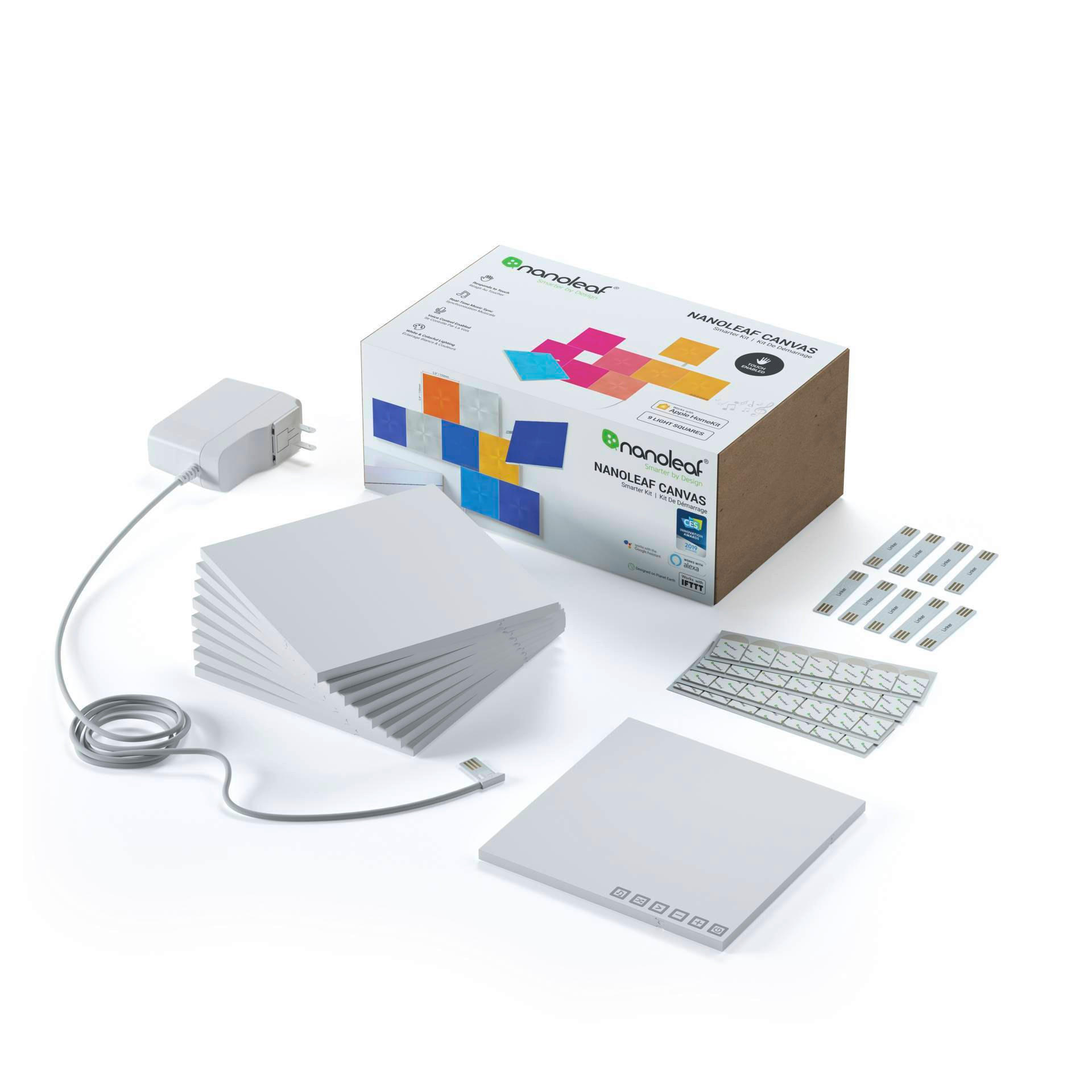 CANVAS STARTER KIT 9ER NANOLEAF CANVAS   - Weiß, Basics, Kunststoff (15/15cm)