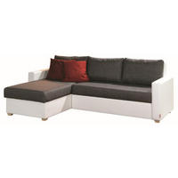 SJEDEĆA GARNITURA drvo, tekstil, drvni materijal  siva, bijela   - bijela/siva, Design, drvni materijal/drvo (155/230cm) - Xora
