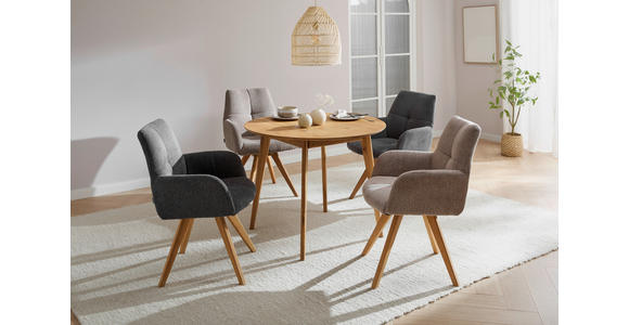 ESSTISCH 100/100/76 cm Echtholz  Holz rund Eichefarben  - Eichefarben, Design, Holz (100/100/76cm) - Cantus