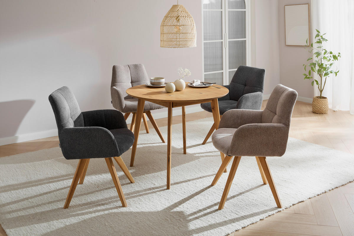 ESSTISCH Holz 100/100/76 cm  - Eichefarben, Design, Holz (100/100/76cm) - Carryhome