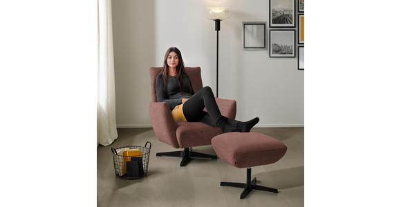 SESSEL in Chenille Rotbraun  - Rotbraun/Schwarz, Design, Textil/Metall (60/94/86cm) - Dieter Knoll