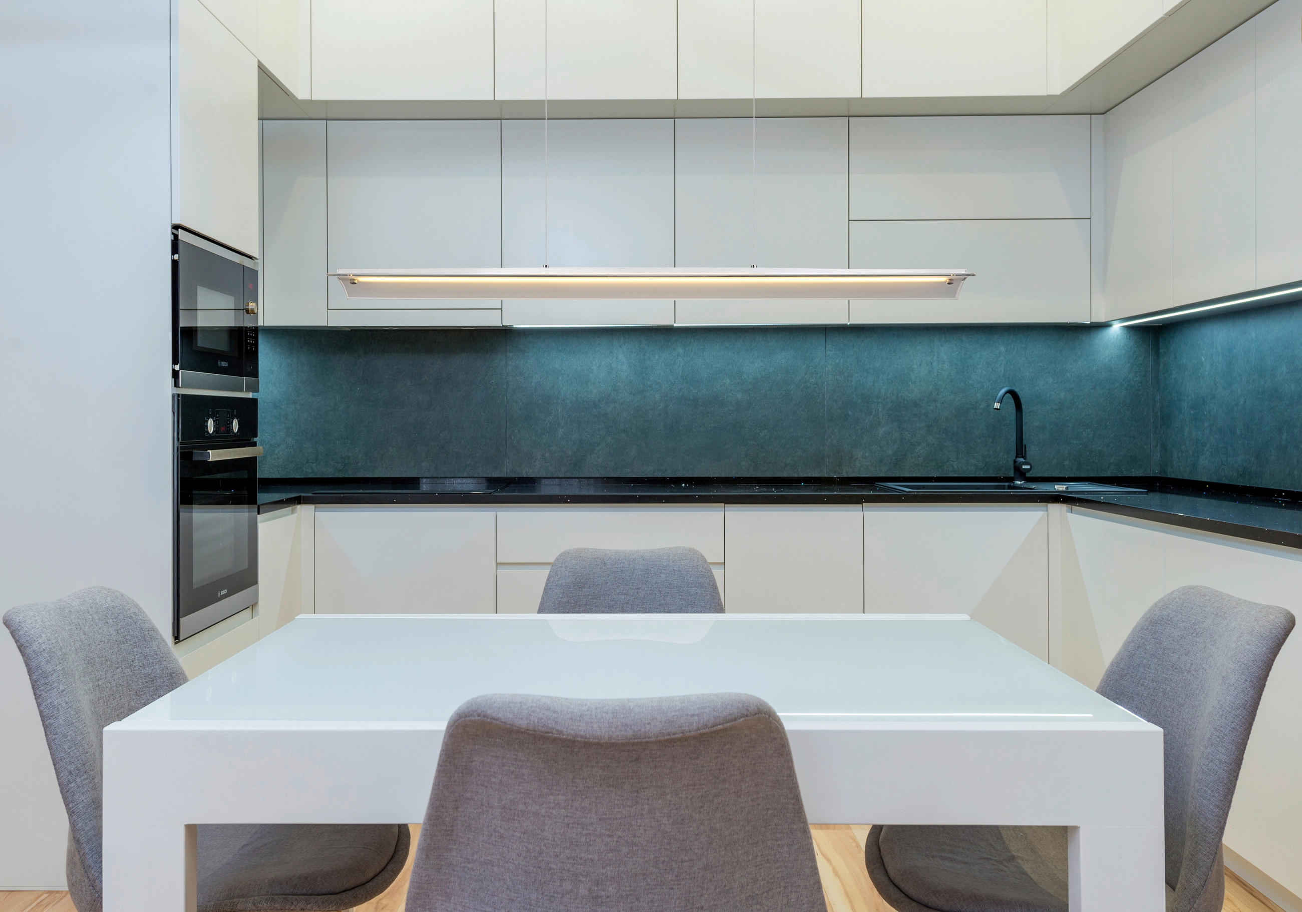 LED-HÄNGELEUCHTE 100/12/150 cm  - Klar/Alufarben, Design, Glas/Metall (100/12/150cm) - Globo