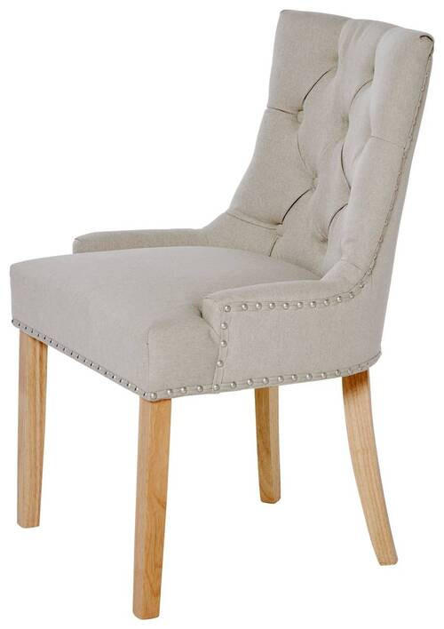 STUHL Webstoff Eichefarben, Beige Eukalyptusholz massiv  - Eichefarben/Beige, MODERN, Holz/Textil (56/62,5/91cm) - Livetastic