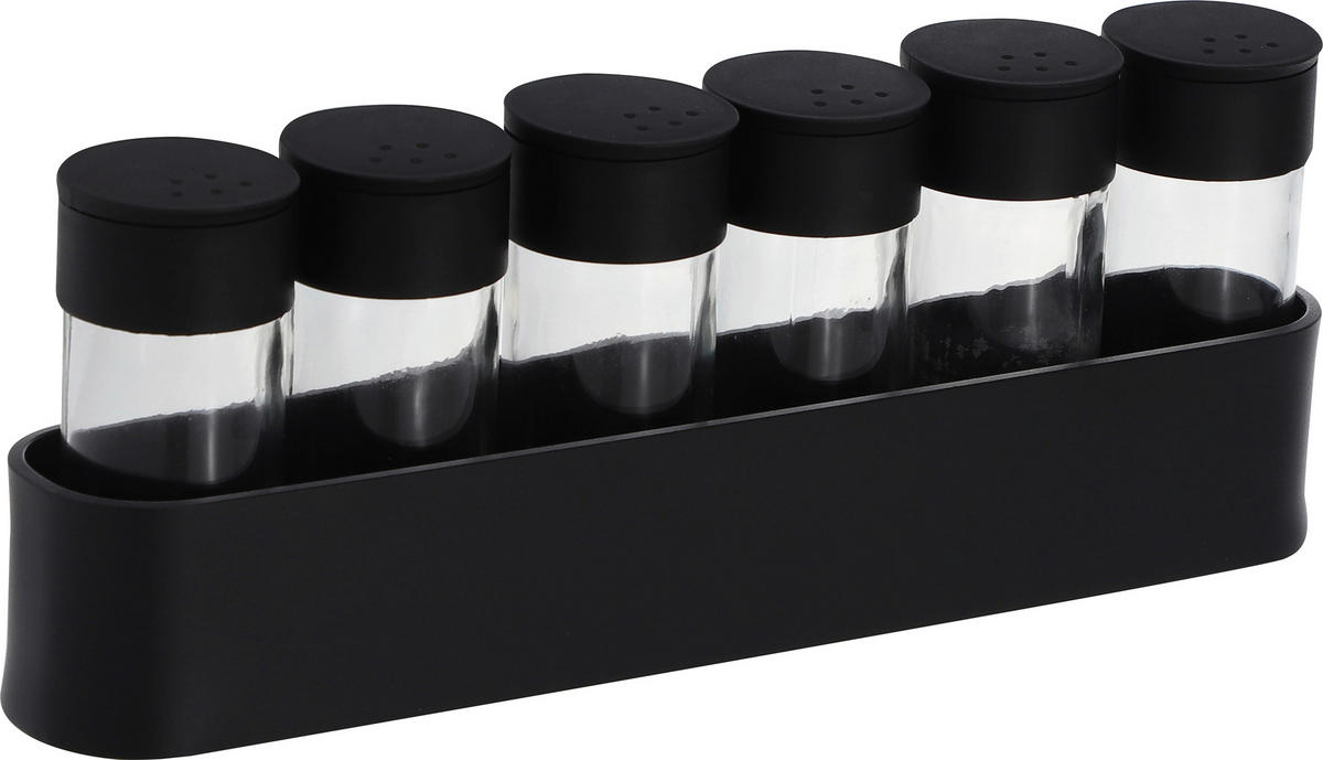 KRYDDBURKAR SET - svart/transparent, Design, metall/glas - Best Price