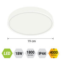 PLAFONIERĂ CU LED - alb, Basics, plastic (19/2.5/19cm)