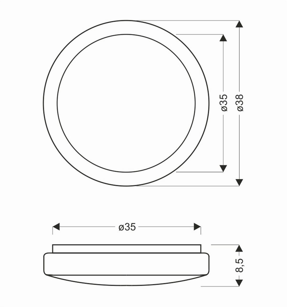 LED-TAKLAMPA Jasper 38/38/8.5 cm  - vit, Klassisk, metall/plast (38/38/8.5cm)