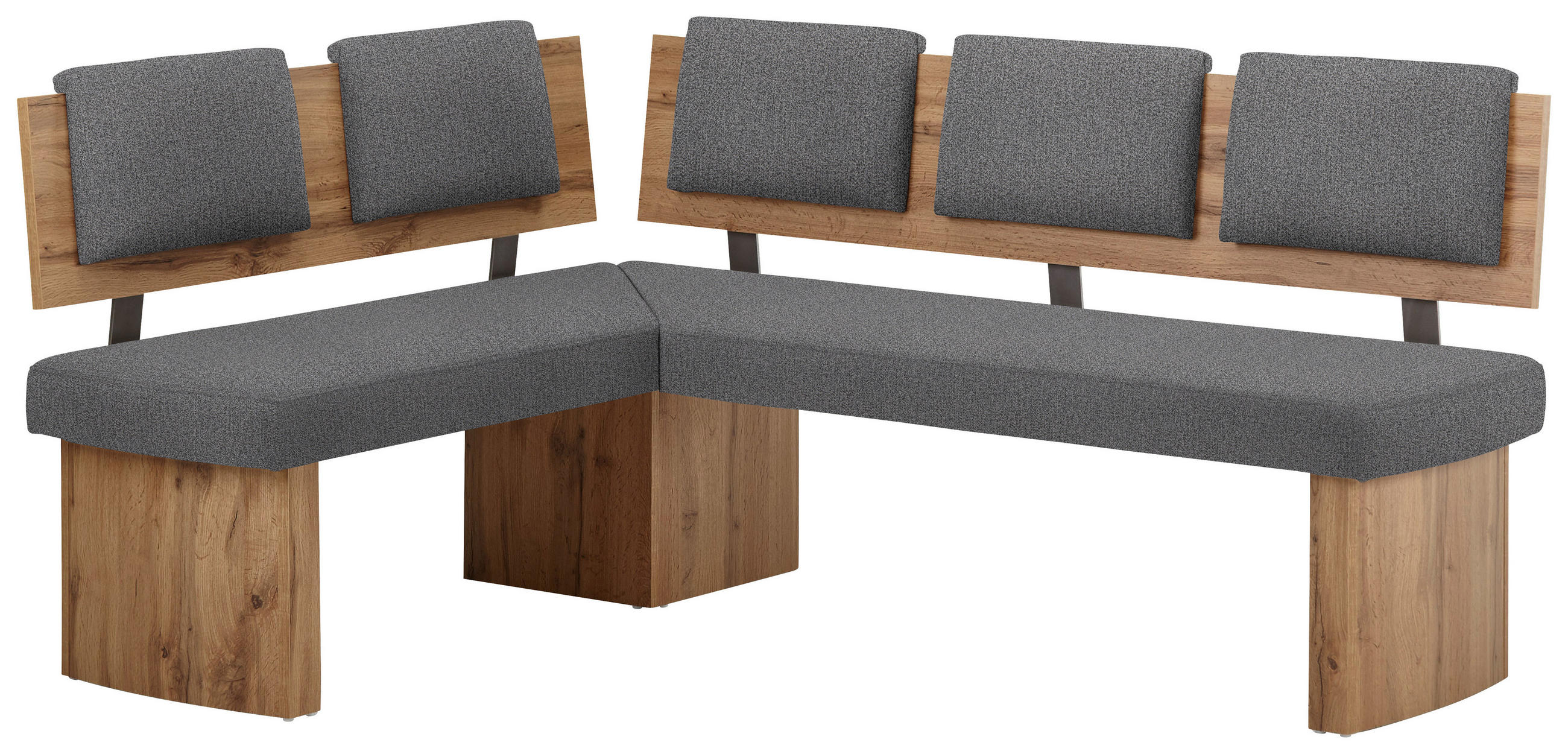 ECKBANK 140/180 cm  in Eichefarben, Graubraun  - Eichefarben/Graubraun, KONVENTIONELL, Holzwerkstoff/Textil (140/180cm) - Cantus