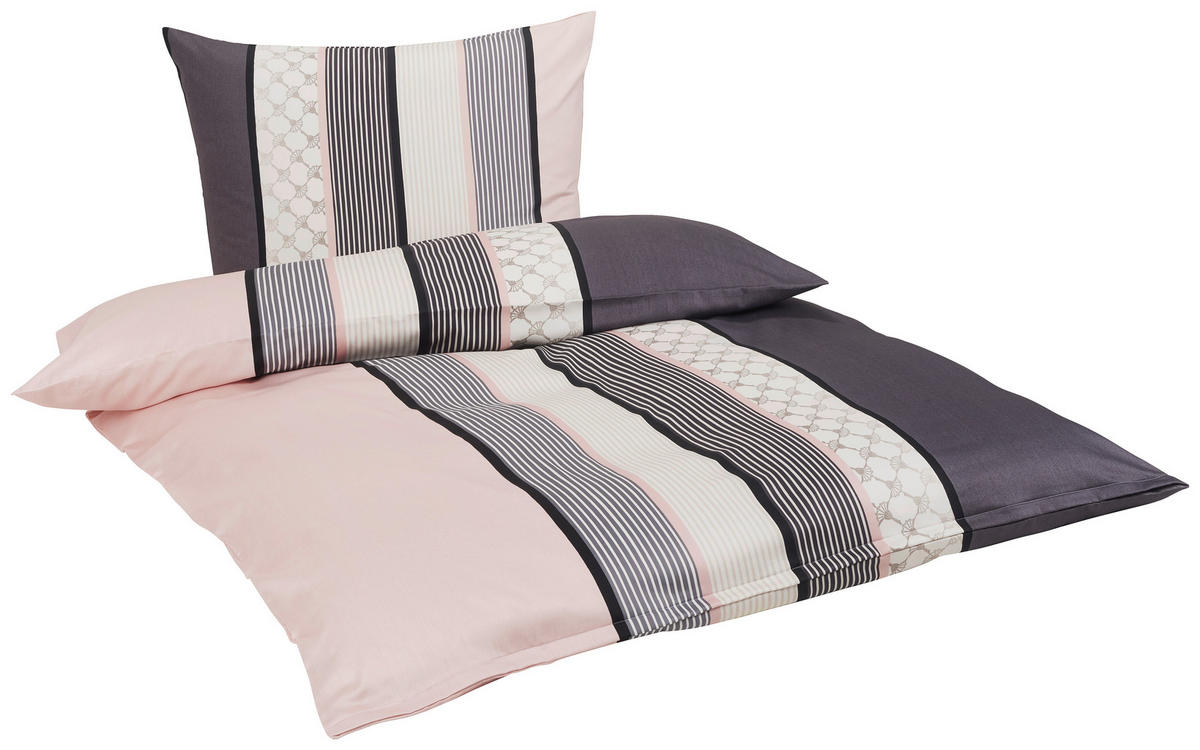 BETTWÄSCHE Makosatin 140/200 cm  - Hellrosa/Creme, Design, Naturmaterialien/Textil (140/200cm) - Joop!