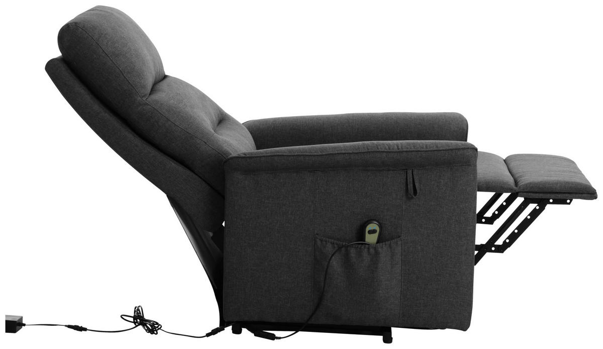 FERNSEHSESSEL Mikrofaser Grau  - Schwarz/Grau, KONVENTIONELL, Kunststoff/Textil (74/109/89cm) - MID.YOU
