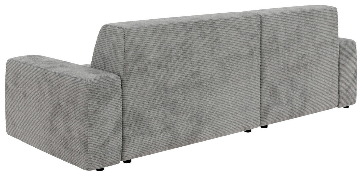 ECKSOFA in Cord Grau  - Schwarz/Grau, Modern, Kunststoff/Textil (162/246cm) - Trendmanufaktur