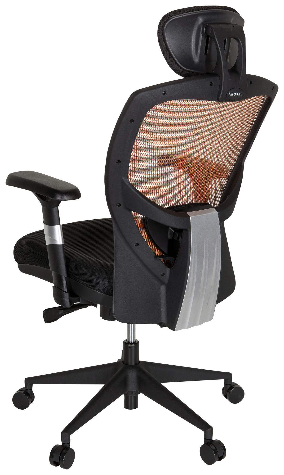 DREHSTUHL Netzbespannung, Flachgewebe Orange, Schwarz  - Schwarz/Orange, Basics, Kunststoff/Textil (66/117/65cm) - MID.YOU