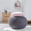 POUF Textilgeflecht Uni Grau 55/55/35 cm  - Grau, Trend, Textil (55/55/35cm) - Linea Natura