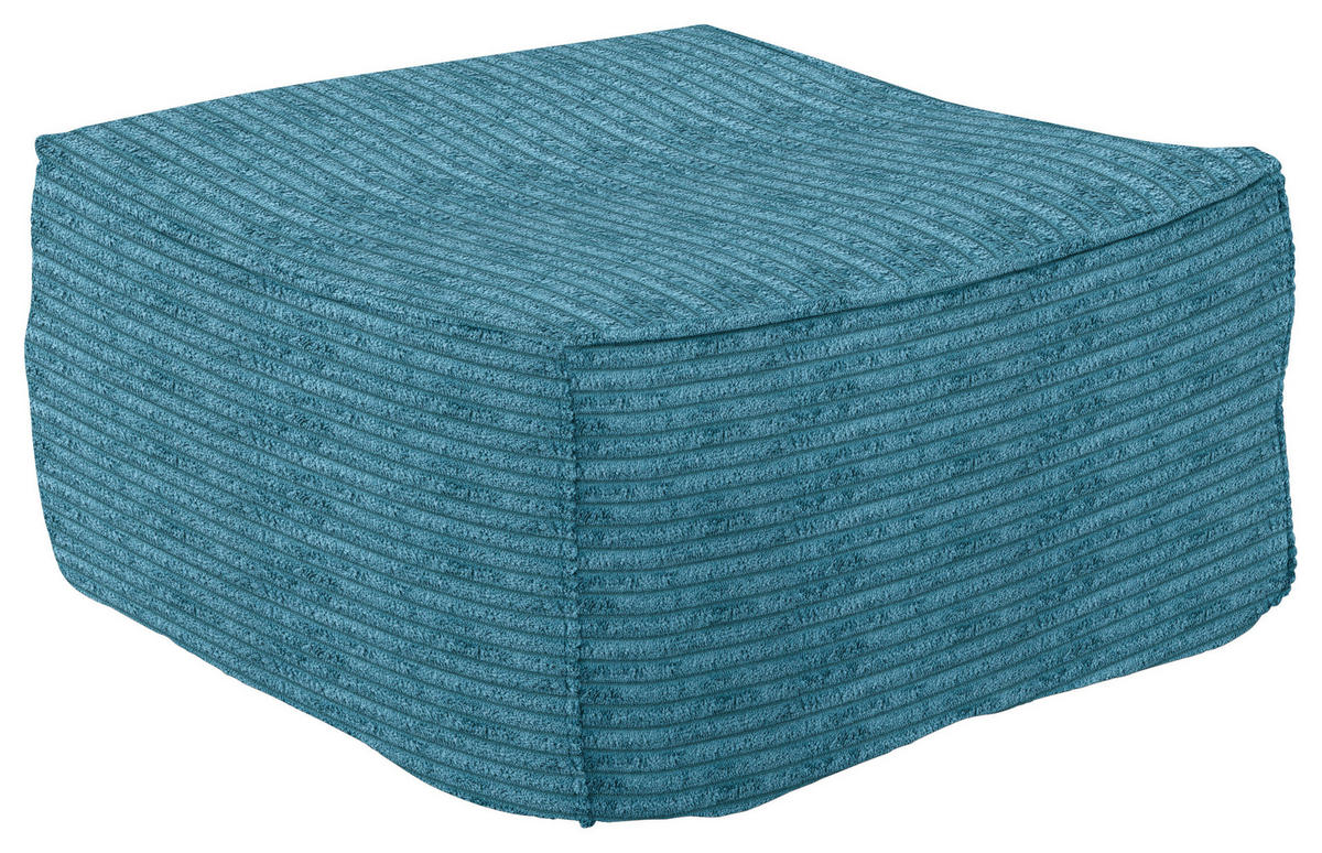 HOCKER in Textil Petrol  - Petrol, Design, Textil (86/38/86cm) - Lomoco