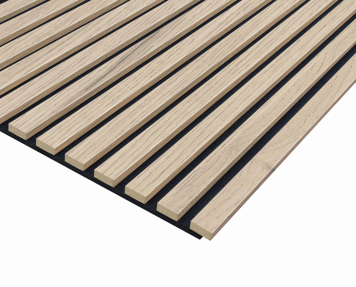 AKUSTIKPANEEL Eiche Hell 3-seitig foliert 57.25/1.9/267 cm  - Eichefarben, KONVENTIONELL, Holzwerkstoff/Textil (57.25/1.9/267cm)