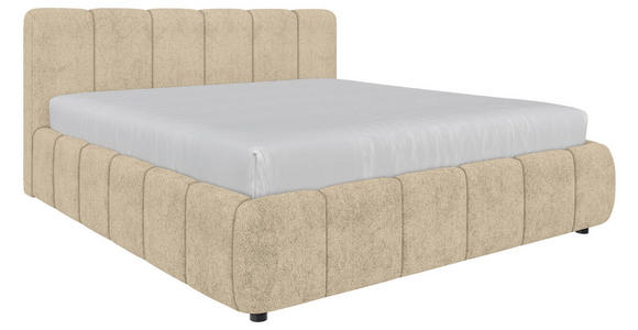 POLSTERBETT Lattenrost, Bettkasten Ecru 160/200 cm  - Ecru/Schwarz, KONVENTIONELL, Holz/Kunststoff (160/200cm) - Carryhome