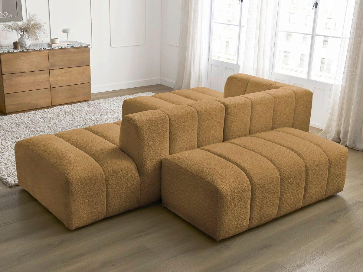 ECKSOFA  ANNECY Gelb Bouclé  - Gelb/Schwarz, MODERN, Kunststoff/Textil (170/262cm)