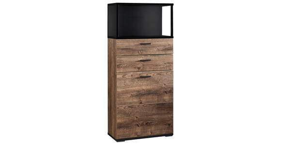 VITRINE in Eichefarben, Dunkelgrau - Eichefarben/Dunkelgrau, KONVENTIONELL, Holzwerkstoff/Metall (60/141/37cm) - Cantus