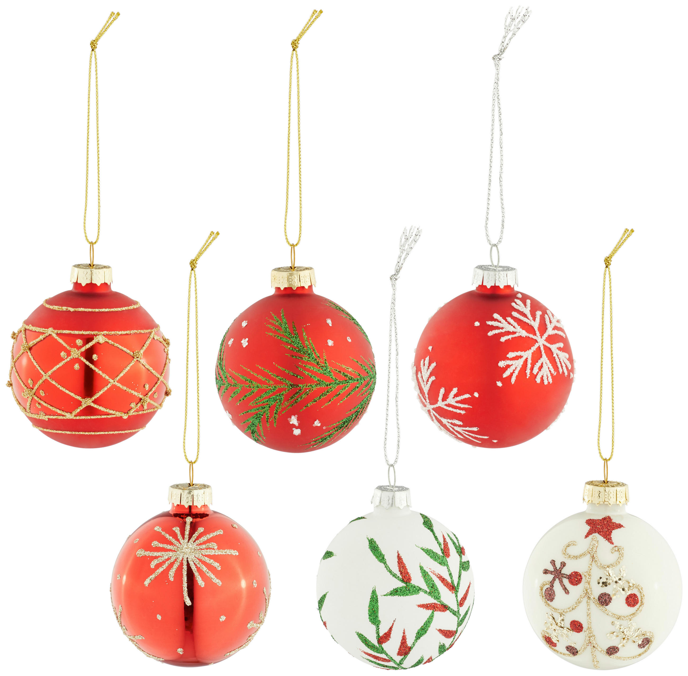 Glob Xmassale - alb/auriu, Lifestyle, plastic/sticlă (6cm) - X-Mas