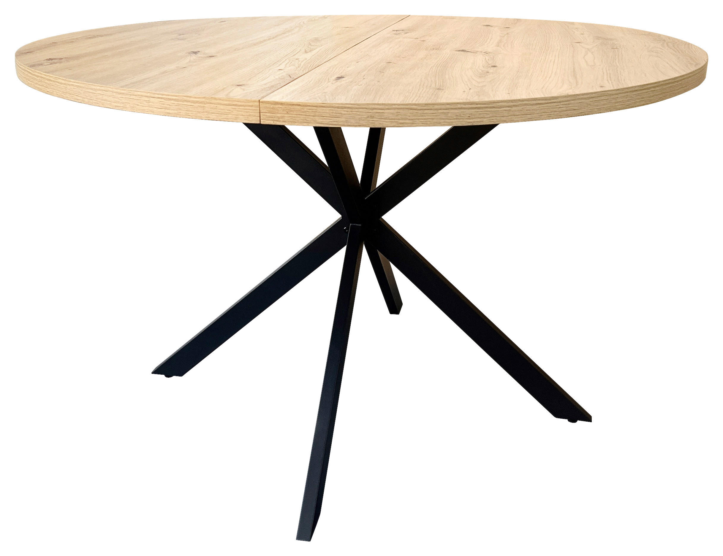 ESSTISCH in Metall, Holzwerkstoff 120/120/75 cm  - Eichefarben/Schwarz, MODERN, Holzwerkstoff/Metall (120/120/75cm) - MID.YOU