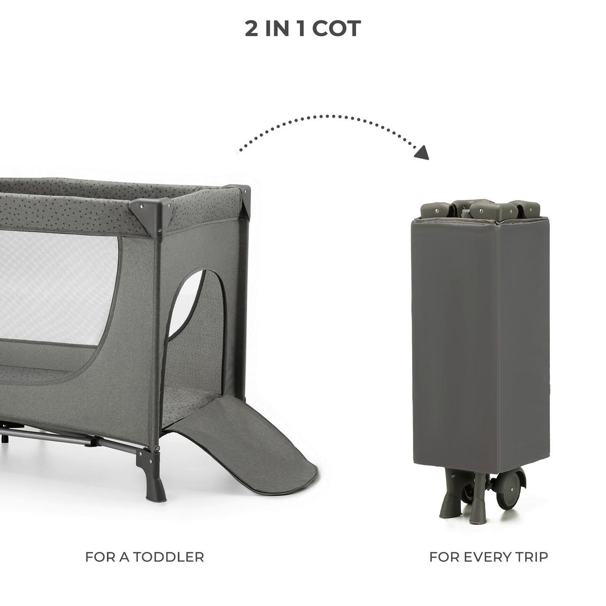 REISEBETT Joy 2 Dunkelgrau  - Dunkelgrau, Basics (60/120cm) - kinderkraft