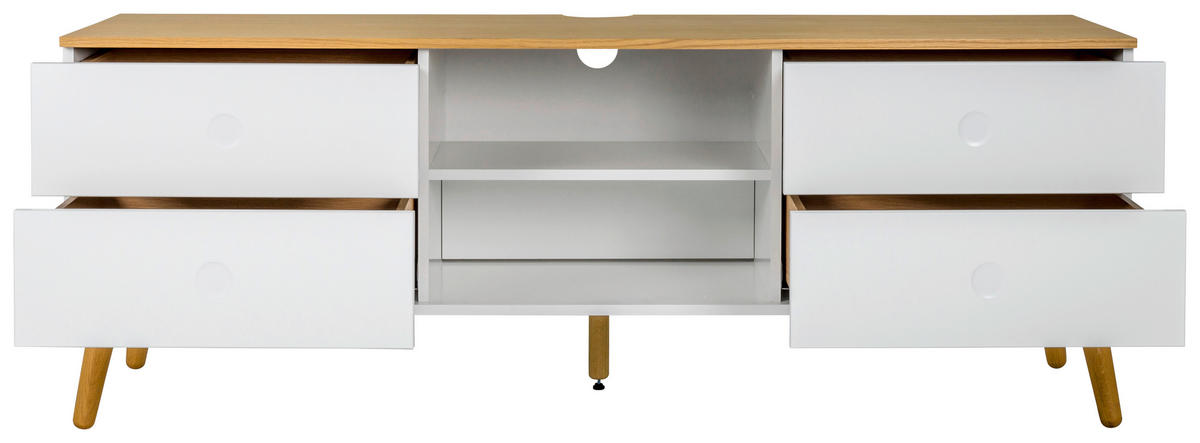 TV-ELEMENT - Eichefarben/Weiß, Design, Holz/Holzwerkstoff (162/60/43cm)