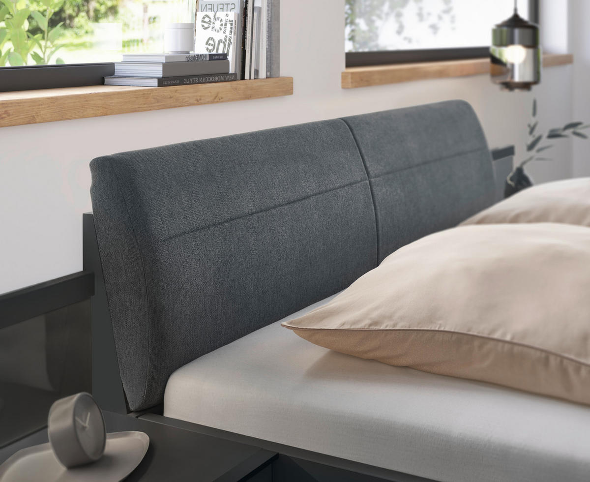 BETTANLAGE - Grau, MODERN, Glas/Textil (180/200cm) - Musterring