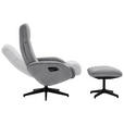 RELAXSESSELSET inkl. Funktion Cord Relaxfunktion, Hocker    - Dunkelgrau/Schwarz, Design, Textil/Metall (75/106/74cm) - Xora