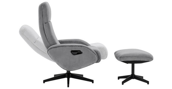 RELAXSESSELSET inkl. Funktion Cord Relaxfunktion, Hocker - Dunkelgrau/Schwarz, Design, Textil/Metall (75/106/74cm) - Xora