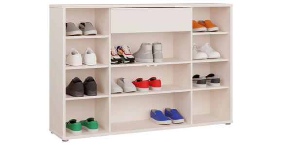 SCHUHSCHRANK  in 143,9/99,1/34,9 cm  - Sandfarben/Grau, MODERN, Holzwerkstoff/Kunststoff (143,9/99,1/34,9cm) - Carryhome