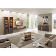 WOHNWAND  in Graphitfarben, Wildeiche  335,7/207,1/37,1 cm  - Wildeiche/Graphitfarben, Natur, Glas/Holz (335,7/207,1/37,1cm) - Valnatura