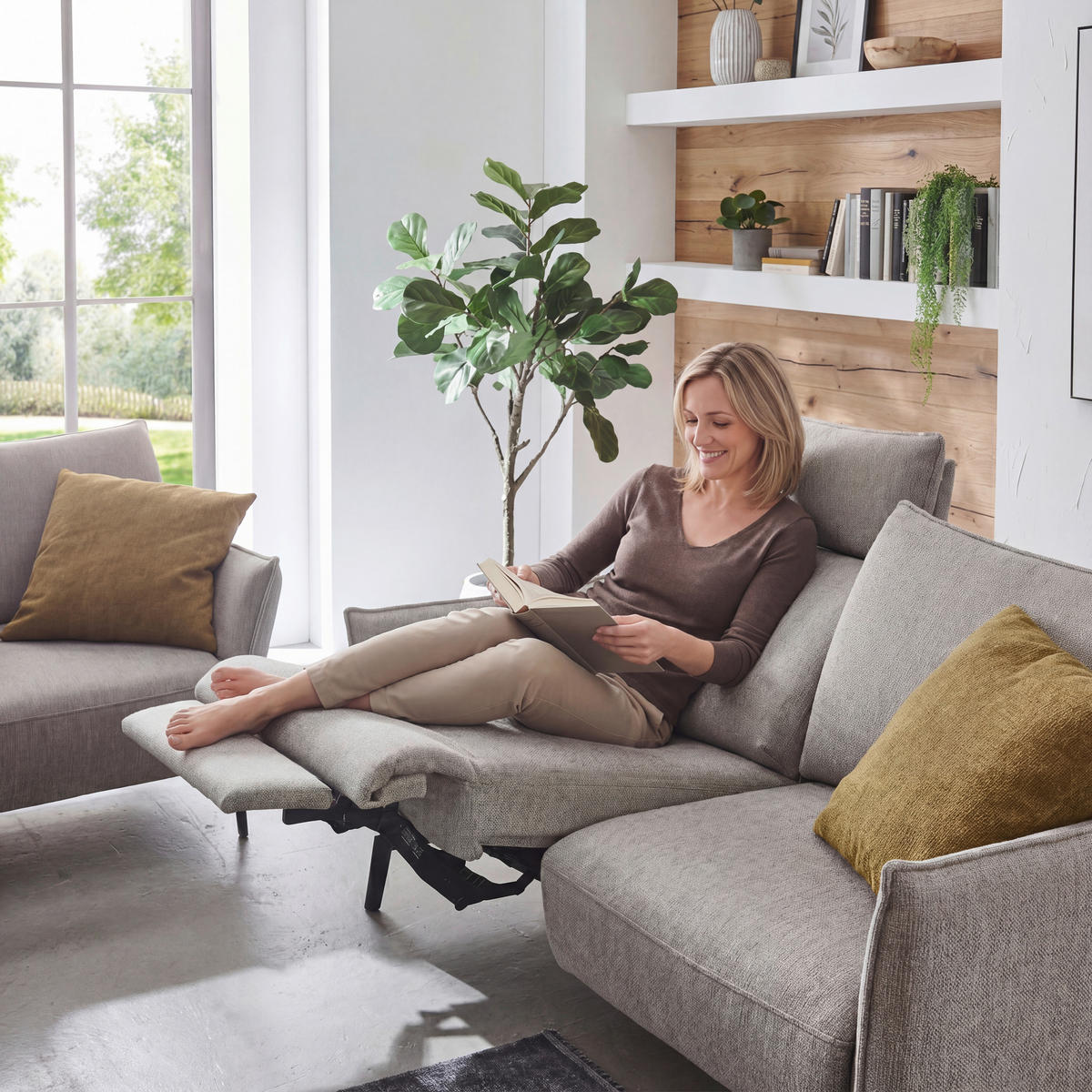 3-SITZER-SOFA  in Chenille Grau Modern  - Schwarz/Grau, KONVENTIONELL, Textil/Metall (184/90/92cm) - Elegando