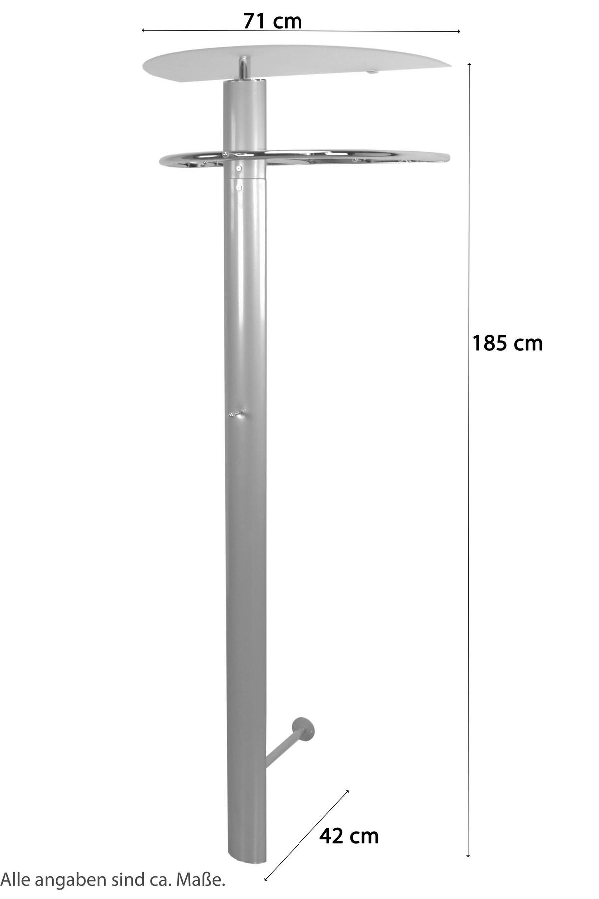 WANDGARDEROBE  in Alufarben  - Alufarben, Design, Glas/Metall (71/185/42cm) - MID.YOU