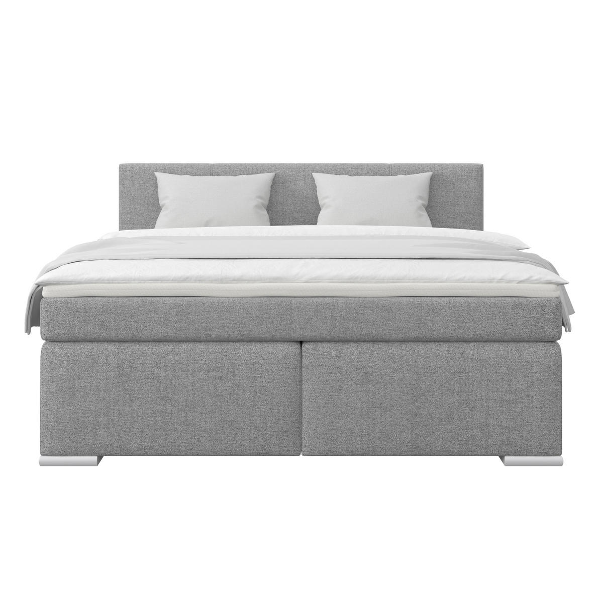 BOXSPRINGBETT  in Grau  - Alufarben/Grau, Basics, Kunststoff/Textil (160cm) - Boxxx