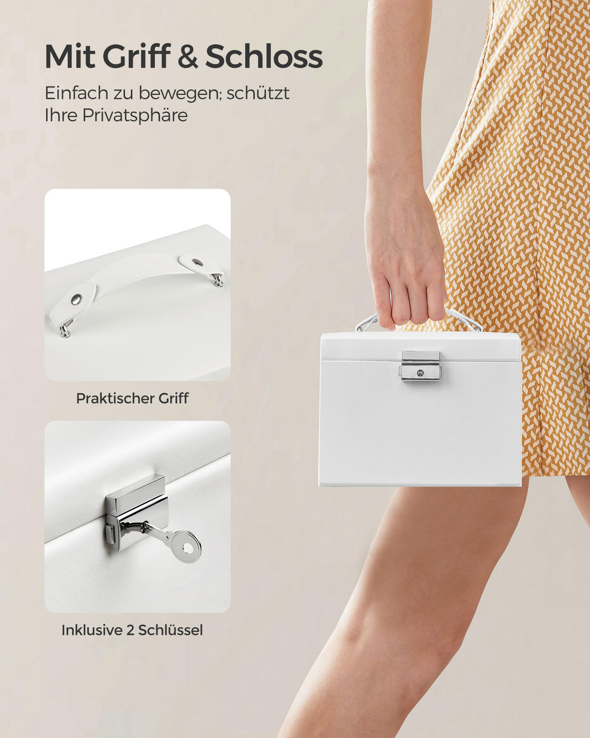 SCHMUCKKÄSTCHEN 18/13,5/14 cm  - Weiß, LIFESTYLE, Holzwerkstoff (18/13,5/14cm)