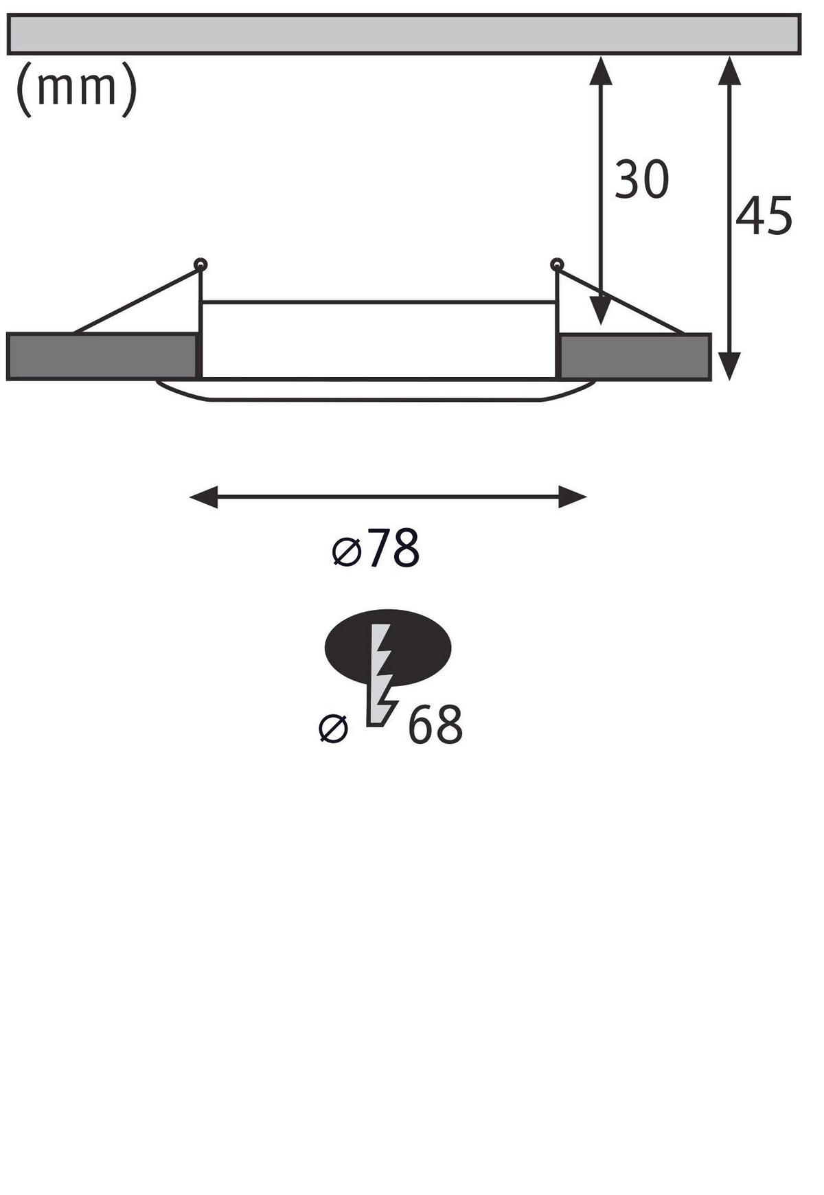 DECKENSTRAHLER Nova 7,8/2,2 cm   - Goldfarben, Basics, Metall (7,8/2,2cm) - Paulmann
