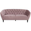 CHESTERFIELD-SOFA Rosa Samt  - Schwarz/Rosa, Trend, Holz/Textil (191/78/84cm) - Ambia Home